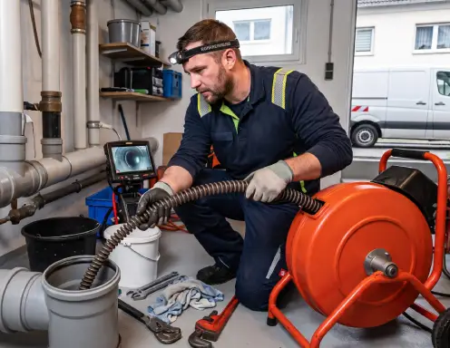 Rohrreinigung und Abflussreinigung im Einsatz